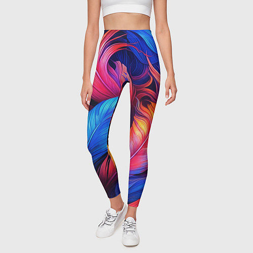 Женские легинсы Экзотические перья / 3D-принт – фото 3