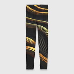 Леггинсы женские Золотистые волны абстракция, цвет: 3D-принт
