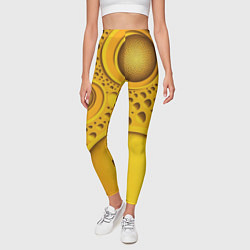 Леггинсы женские Желтая объемная текстура, цвет: 3D-принт — фото 2