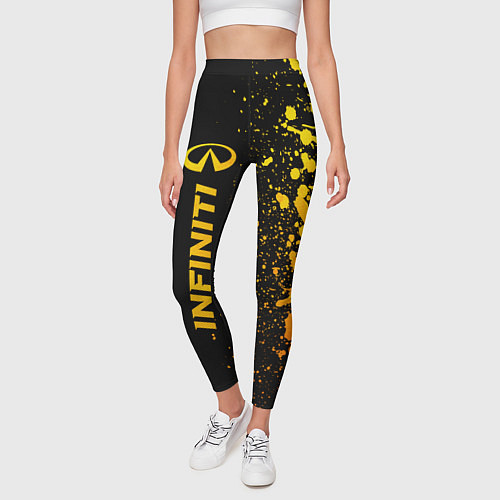 Женские легинсы Infiniti - gold gradient: по-вертикали / 3D-принт – фото 3