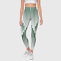 Леггинсы женские Зеленый геометрический круглый узор, цвет: 3D-принт — фото 2