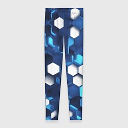 Леггинсы женские Cyber hexagon Blue, цвет: 3D-принт