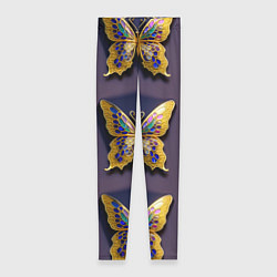 Леггинсы женские Золотая бабочка паттерн, цвет: 3D-принт