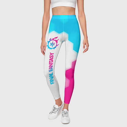 Женские легинсы Final Fantasy neon gradient style: по-вертикали / 3D-принт – фото 3