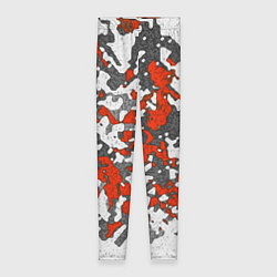 Леггинсы женские Абстракция серо-красная, цвет: 3D-принт