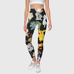 Леггинсы женские Пикачу и другие покемоны, цвет: 3D-принт — фото 2