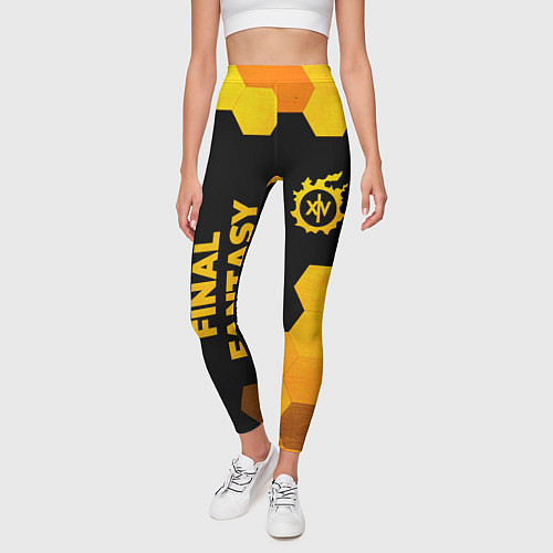 Женские легинсы Final Fantasy - gold gradient вертикально / 3D-принт – фото 3