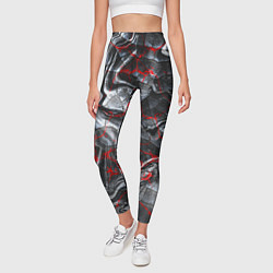 Леггинсы женские Красные узоры, цвет: 3D-принт — фото 2
