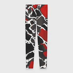 Леггинсы женские Кляксы чёрные и красные, цвет: 3D-принт