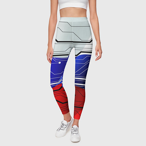 Женские легинсы Символика: русский хакер / 3D-принт – фото 3