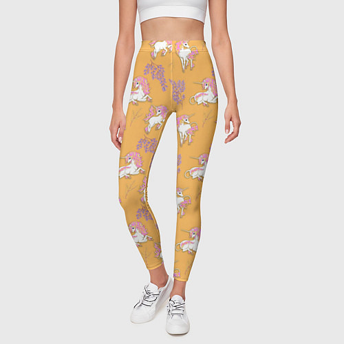Женские легинсы Единорог цветная грива / 3D-принт – фото 3