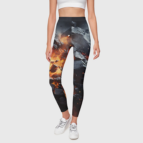 Женские легинсы Взрыв камней и плит / 3D-принт – фото 3