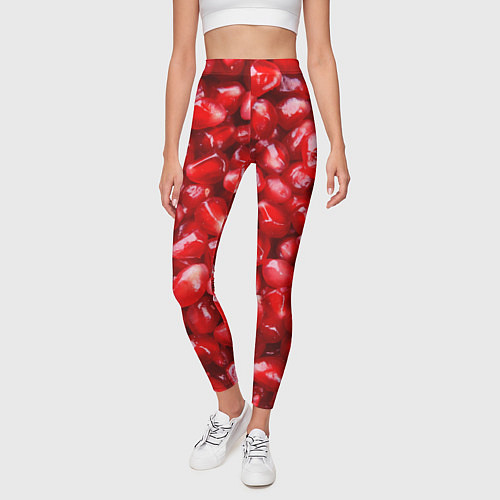 Женские легинсы Спелые зёрна граната / 3D-принт – фото 3