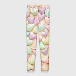 Леггинсы женские Сердечки розовые конфетки, цвет: 3D-принт