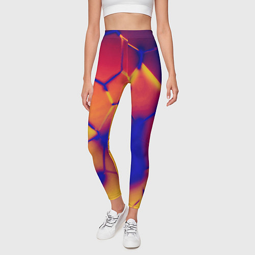 Женские легинсы Плиты разломы сепия негатив / 3D-принт – фото 3