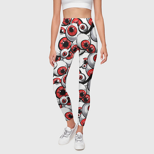 Женские легинсы Красные глазные яблоки / 3D-принт – фото 3
