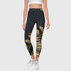Леггинсы женские Золотая объемная лепнина, цвет: 3D-принт — фото 2