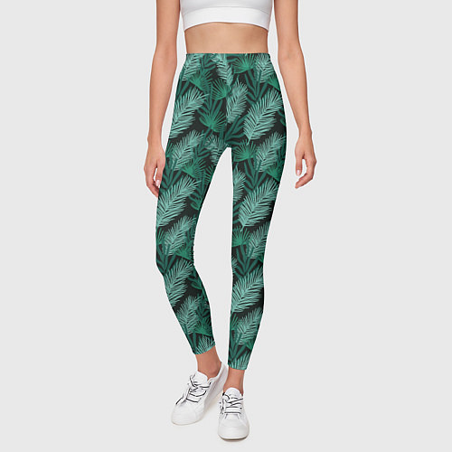 Женские легинсы Паттерн тропические листья / 3D-принт – фото 3