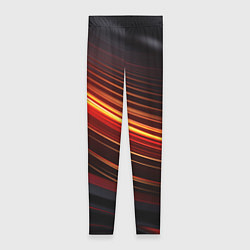 Леггинсы женские Яркая оранжевая полосы на черной абстракции, цвет: 3D-принт