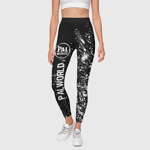 Женские легинсы Palworld glitch на темном фоне по-вертикали / 3D-принт – фото 3