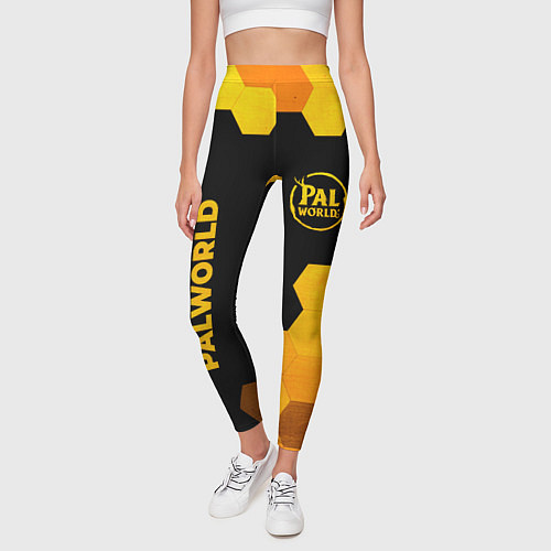 Женские легинсы Palworld - gold gradient вертикально / 3D-принт – фото 3