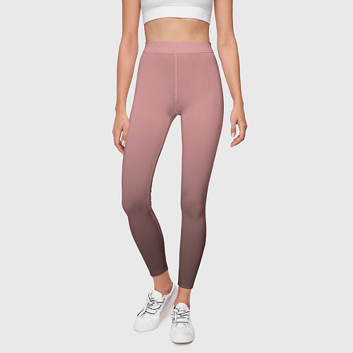 Женские легинсы Пыльно-розовый градиент / 3D-принт – фото 3