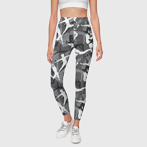 Женские легинсы Гимнастика - камуфляж / 3D-принт – фото 3