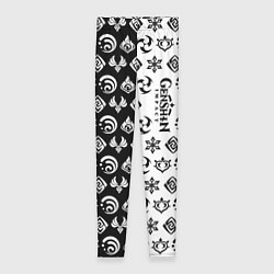 Леггинсы женские Genshin Impact - black and white, цвет: 3D-принт