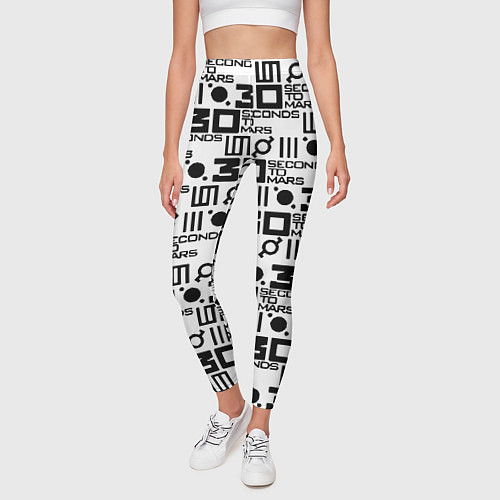 Женские легинсы Thirty Seconds to Mars pattern rock / 3D-принт – фото 3