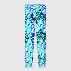 Леггинсы женские Синий узор и бело-чёрная обводка, цвет: 3D-принт