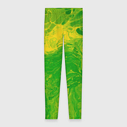 Леггинсы женские Зеленые подтеки, цвет: 3D-принт