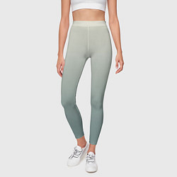 Леггинсы женские Серо-зелёный приглушённый градиент, цвет: 3D-принт — фото 2