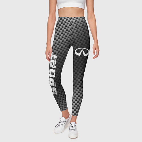 Женские легинсы Infiniti sport carbon / 3D-принт – фото 3