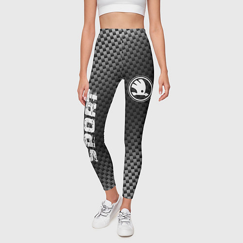 Женские легинсы Skoda sport carbon / 3D-принт – фото 3