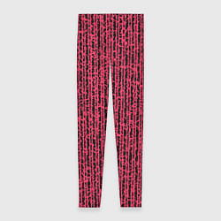 Женские легинсы Чёрно-розовый абстрактный полосы