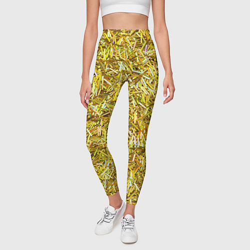 Женские легинсы Золотые ленточки / 3D-принт – фото 3