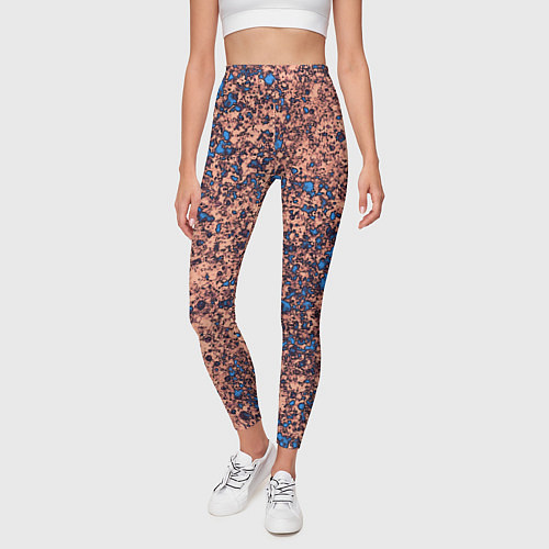 Женские легинсы Абстракция земляной с голубым свечением / 3D-принт – фото 3
