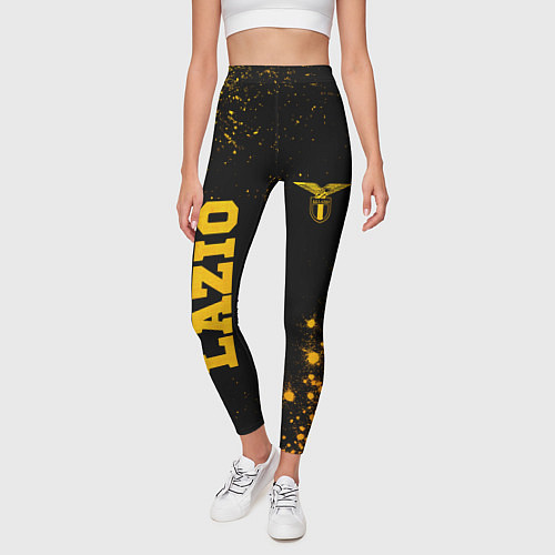 Женские легинсы Lazio - gold gradient вертикально / 3D-принт – фото 3