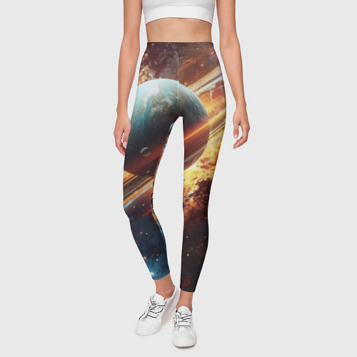 Женские легинсы Большая планета / 3D-принт – фото 3