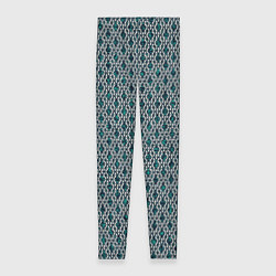 Женские легинсы Королевский бирюзовый паттерн