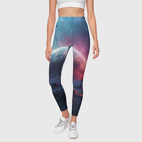 Женские легинсы Фантастика космос и планета / 3D-принт – фото 3
