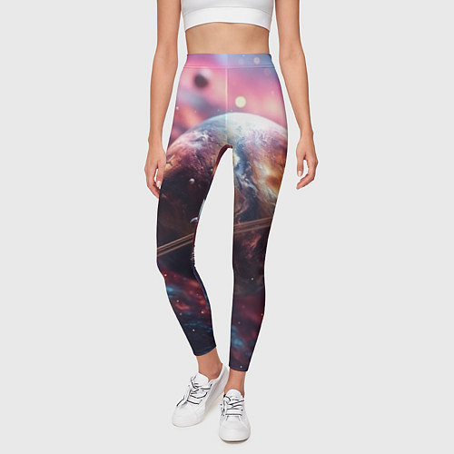Женские легинсы Объемный космос и планеты / 3D-принт – фото 3