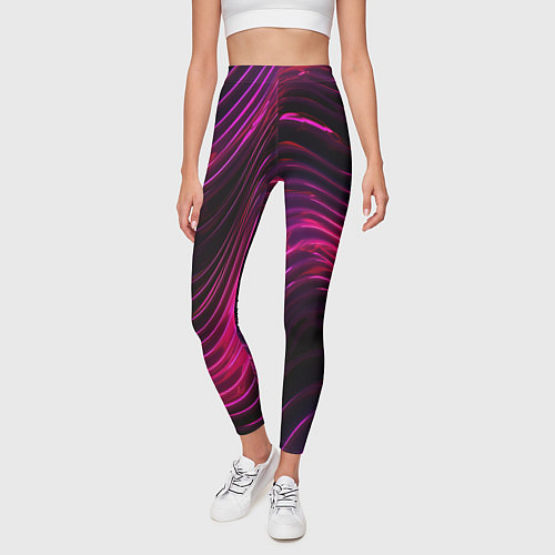 Женские легинсы Неоновая яркая геометрическая абстракция со светом / 3D-принт – фото 3
