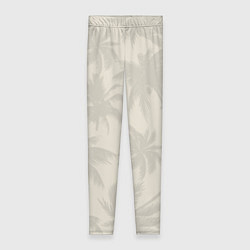 Леггинсы женские Бежевые пальмы паттерн, цвет: 3D-принт