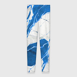 Леггинсы женские Бело-синий мрамор, цвет: 3D-принт