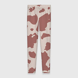Леггинсы женские Коровий паттерн коричневого цвета, цвет: 3D-принт