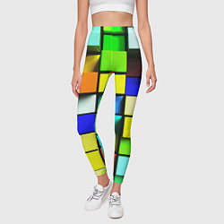 Леггинсы женские Оптические кубы, цвет: 3D-принт — фото 2