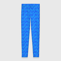Леггинсы женские Яркий синий текстурированный, цвет: 3D-принт
