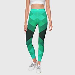 Леггинсы женские Изумрудная мозаика, цвет: 3D-принт — фото 2