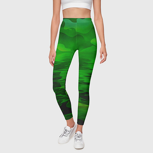 Женские легинсы Камуфляж с водой / 3D-принт – фото 3